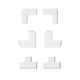 Connector Accessory Pack for Delamu Cable Concealer CC01, 2 Inside Elbows, 2 Outside Elbows, 2 T Connectors, for ASIN B07GPFDL1K