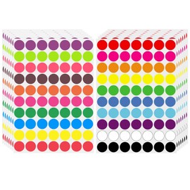 2800 PCS 3/4" Colored Dot Stickers 20 Classic Circle Color Coding Labels Stickers for Library Boxes Office Student Yard Sale Art Classroom (20 Classic Colors, 3/4 Inch (1.9cm))