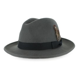 Belfry Crushable Dress Fedora (XXL, Grey W. Black) …