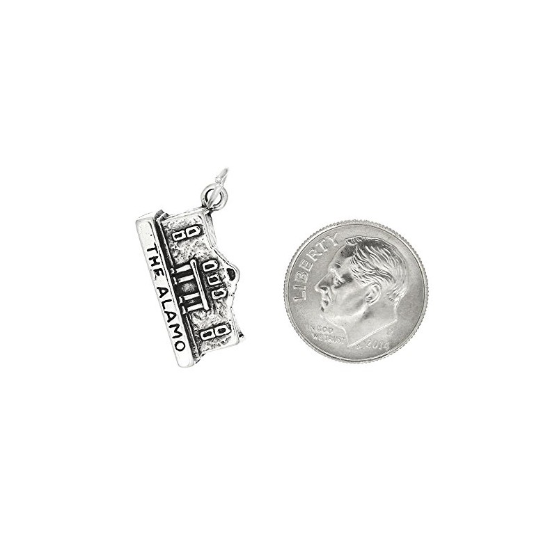 LGU Sterling Silver Oxidized Texas Alamo Charm