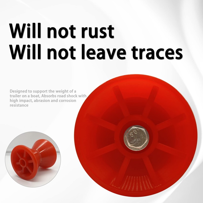 COLOFULWAY 4" Boat Trailer Roller Assembly Poly Bow Roller with