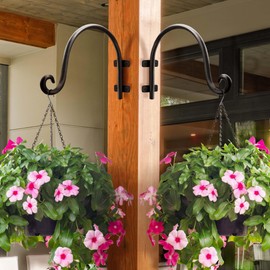 AJART Hanging Plant Hanger Outdoor: Bird Feeder Hangers for Outside - 8 inch Plant Hooks for Hanging Flower Baskets 2 Pieces
