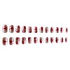 MERVF Medium Press on Nails Square Fake Nails Red Gradient