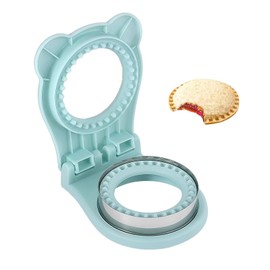 Uncrustable Sandwich Maker Cutter and Sealer, Light Blue Crustless Sandwiches Bread Cutting Machine Pocket Circle Shape 3.7Inch for Boys Girls Breakfast and lunchboxes