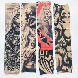 syiyunran Arm Sleeve Gaming – 4 Pairs for Men Weighing 35-80 kg Arm Warmers, Cooling Arm Sleeves, Seamless Ice Cold Tattoo Sleeves Can Be Used Outdoor Riding, Driving, Hiking, black