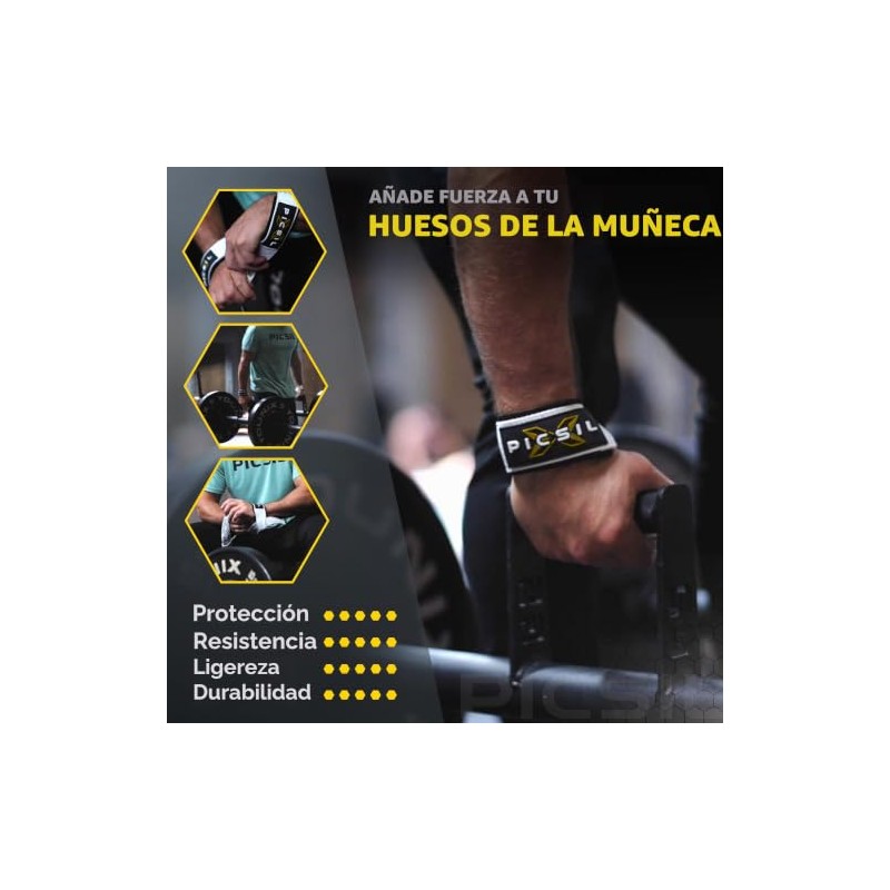 PICSIL Straps, Cintas de Levantamiento de Pesas, Soporte Acolchado