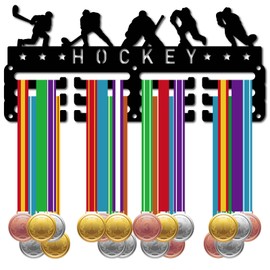 CREATCABIN Porta Medaglie da Hockey Runner Appendiabiti per Medaglie Espositore Sport Metallo Premi da Appendere Ferro Supporto Piccolo Decorazione Premi per Parete Casa Badge Gara Corridore 29x13cm