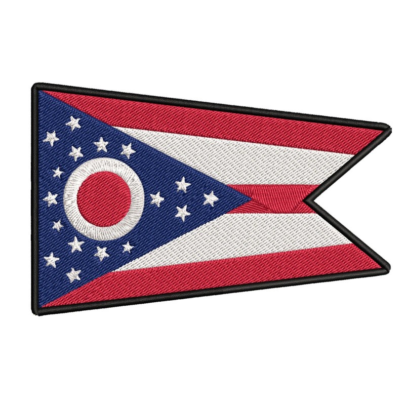 Superheroes Gear OHIO STATE FLAG embroidered hook back PATCH EMBLEM