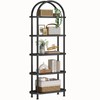 HOOBRO 5 Tier Open Bookshelf, Industrial Arched Bookcase Display Shelf