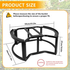 Stainless Steel Rain Barrel Stand - Fits 45/50/55 Gallon Tanks, Heavy Duty Water Collection Base.