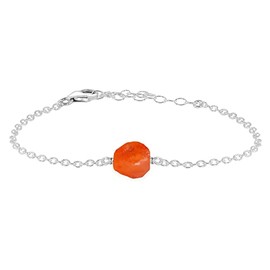 Carnelian Raw Bracelet in Sterling Silver