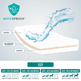 PetAmi Fluffy Waterproof Dog Blanket for Small Medium Dogs, Soft Warm Pet Sherpa Throw Pee Proof Couch Cover, Reversible Cat Puppy Bed Blanket Sofa Protector, Plush Washable Pad (Taupe Camel, 24x32)