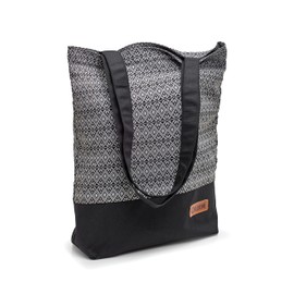 By Bers Shopping Bag Tote Bag Fabric Bag with Long Handle Zip Canvas Sturdy Woven Cotton, Et0009