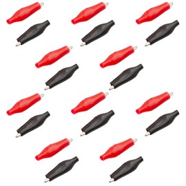 AZ Delivery 20 x Alligator Clips 28 mm Electric Clamp Probe Gauge Plastic Boat Alligator Clips Protective Insulation Cover G98 in Red and Black