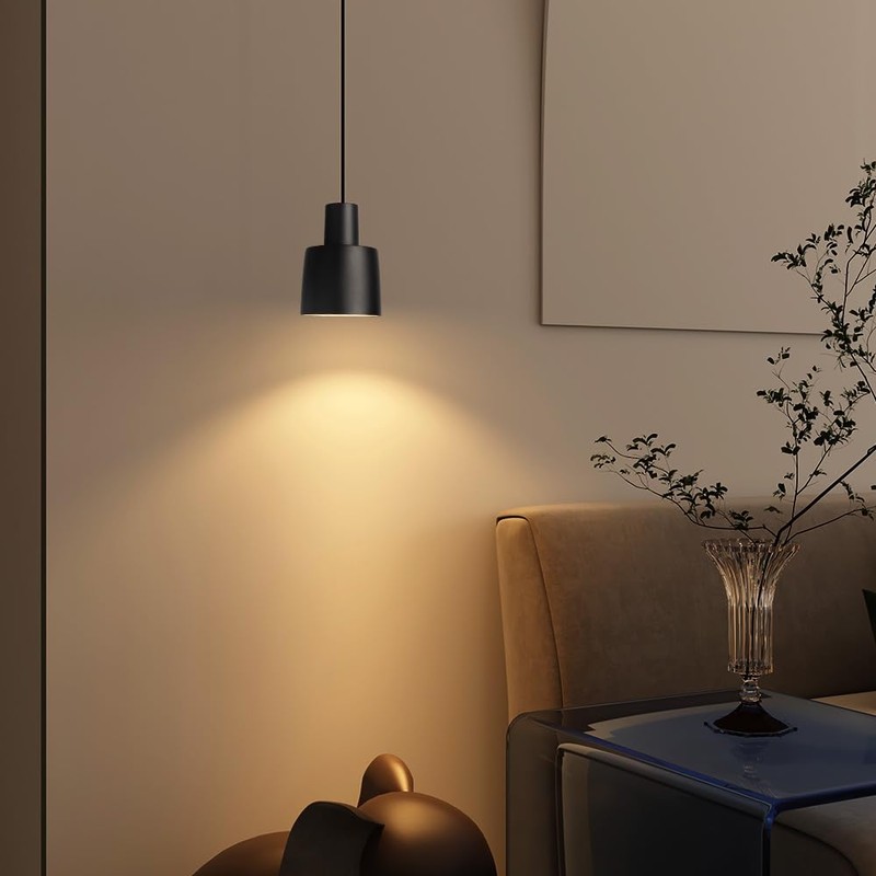 Aisilan LED Black Pendant Light, Minimalist Modern Hanging Lights, 9W