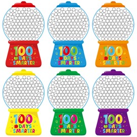 36Pcs 100th Day of School Gumball Machine Paper Crafts,100 Days Smarter Cutouts for 100 Days of School Celebration Party Supplies Classroom Activities Supplies