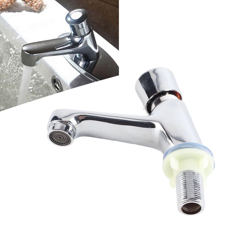 GLOGLOW Bathroom Tap Faucet Time Delay Faucet Plated Chrome Self