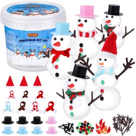 Fovths 8 Pack Christmas Snowman Clay DIY Kit - Snowman Making Kit, Clay Modeling Toy for Xmas Home Decoration