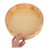 VICASKY Traditional Wooden Sushi Rice Mixing Tub Wooden Rice Bucket