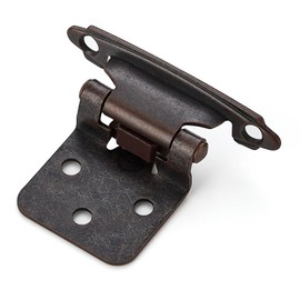 Ravinte 30 Pack 15 Pairs 1/2 inch Overlay Cabinet Hinges Antique Copper Semi-Concealed Cupboard Hinges Face Mount Cabinet Door Hardware Self Closing Cabinet Hinges Decorative Kitchen Cabinet Hinges