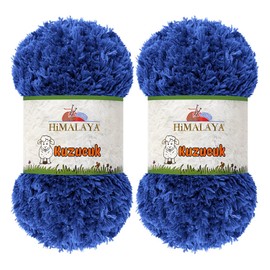 Himalaya Kuzucuk 2 Pack of Super Bulky Faux Fur Yarn 100% Polyester for Baby Blanket Chunky Thick Super Soft Plush Yarn for Crochet, Fluffy Yarn for Knitting (7.05 oz, 87 yds Each Skein) col.85613