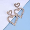 Iaceble Boho Rhinestone Heart Dangle Earrings Cz Hollow Heart Earrings