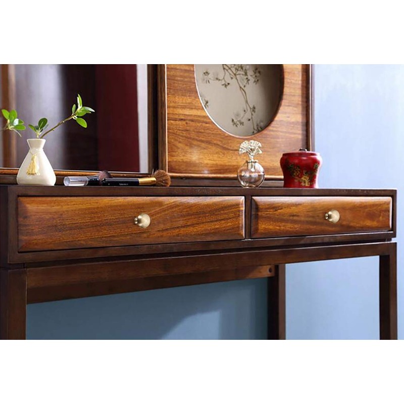 Tiazza 4pcs Solid Brass Knobs Antique Cabinet Drawer Small Pulls