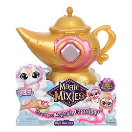 Magic Mixies Magic Genie Lamp with Interactive 8 inch Pink Plush Toy & 60+ Sounds and Reactions, Perform The Magic Steps to Unlock a Magic Ring & Reveal a Pink Genie Mixie From the Real Misting Lamp,