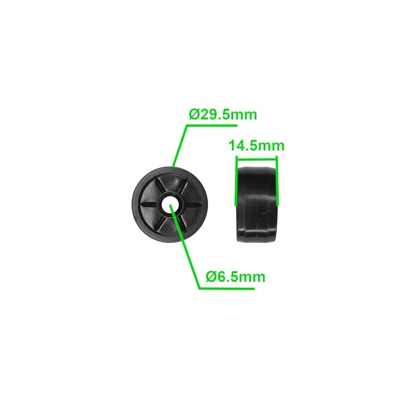 cyclingcolors 4 x Plastic Castors 30 mm Black Castor Guide