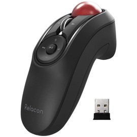 Elecom M-RT1DRBK Wireless Trackball, Handy Type, Built-in Media Control Button, Quiet, Black
