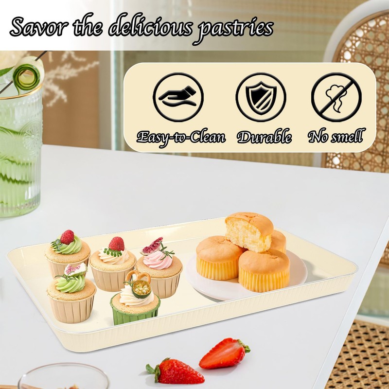 Serving Tray,6 Pack Plastic Serving Trays Food Tray Serving Platter,