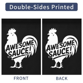 Awesome Sauce Rooster Garden Flag Art Banners House