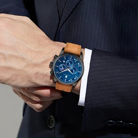 BY BENYAR Mens Watches Chronograph Date Display 50M Waterproof Wrist Watch Classic Men Wrist Watch Luxury Casual Quartz Analog Watches with Leather Band Gift for Men