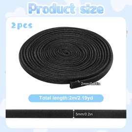 2PCS Black Corset Strings Women's Tie Back Adjustable Satin Gown Lace Up Corset Dress Straps Sash Cord Replacement Zipper or Buttons for Wedding Bridal, 78.7 Inches