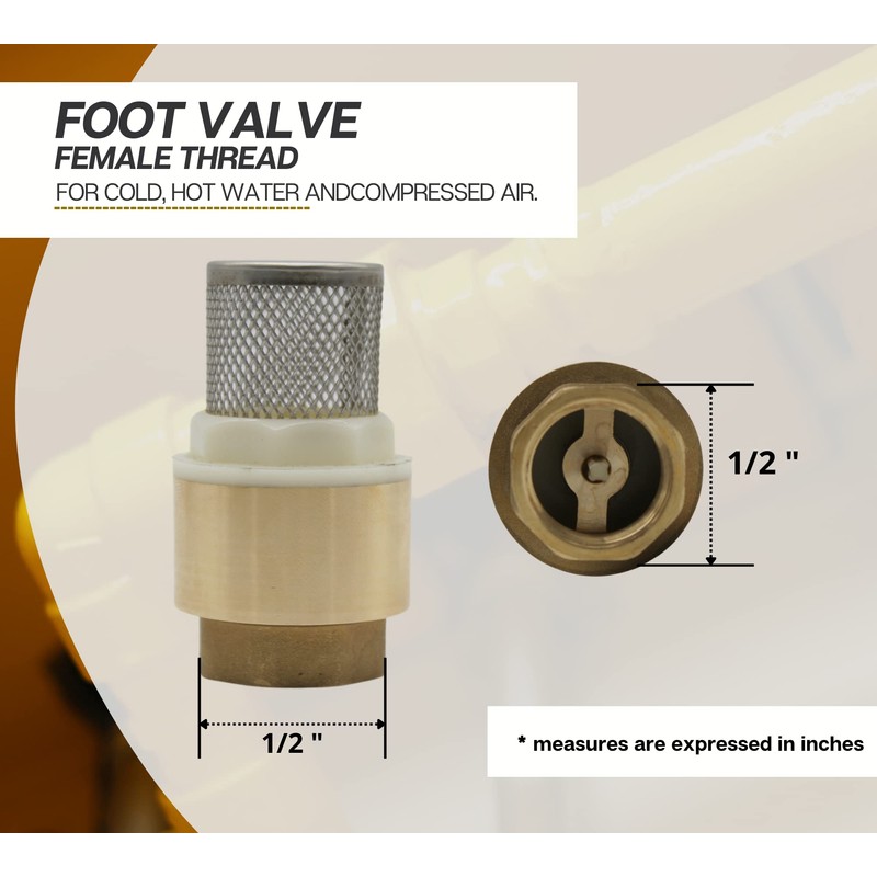 DOJA Barcelona Foot Valve Internal Thread PN 16 1/2 Inch