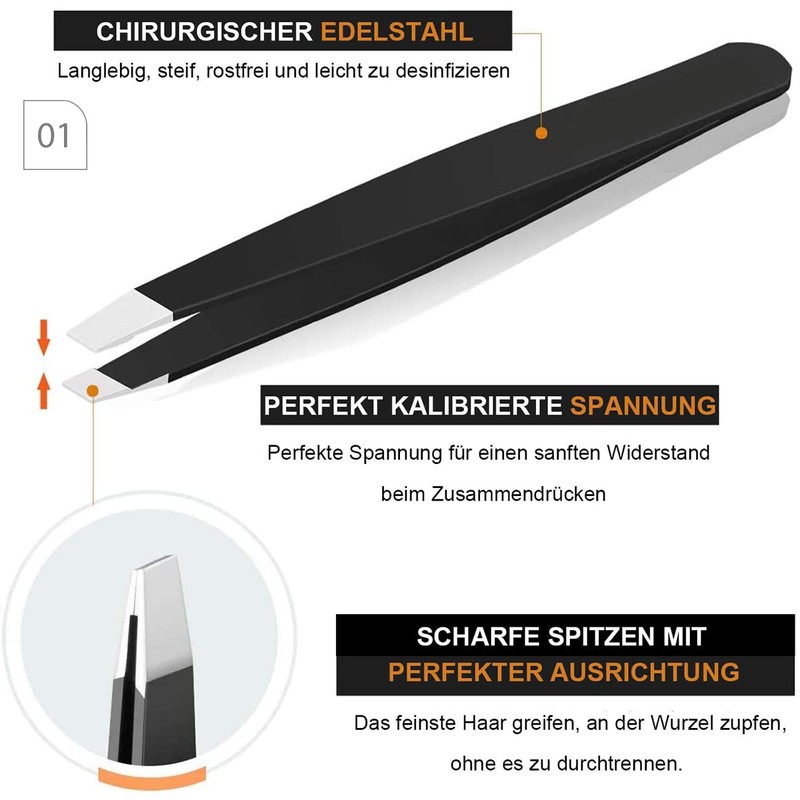Perfect Eyebrow Set - 9 Pieces with Tweezers, Brow Pencil,