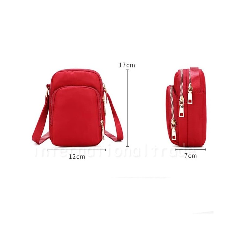 Schicksal. Women's Vertical 3 Pocket Shoulder Bag, Mini Bag, Pochette,
