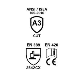 Ringers 664-08 r-hide Classic ANSI Level-3 Cut Resistance Leather Gloves, White, Small, White, 664-11