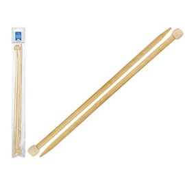 Single Pointed Wooden Bamboo Knitting Needles - 34.5cm x 10mm, Pack of 2 - Lightweight & Durable, Perfect for Knitting Enthusiasts