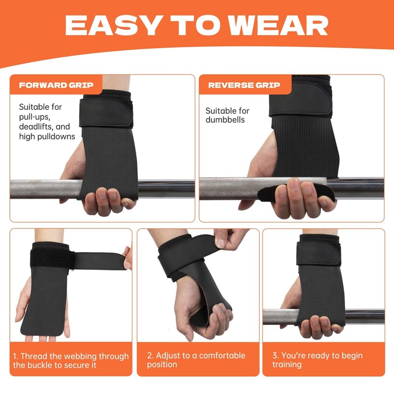 Hand Grips for CrossFit Professional Chalkless with Wrist Support Wristband