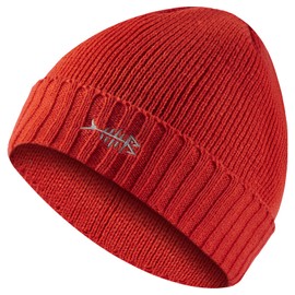 BASSDASH Winter Beanie Hats with Fleece Lining Thick Warm for Men Women Stretchy Fit Unisex Cuffed Knit Hat Tomato Red