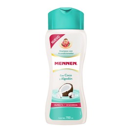 Mennen Shampoo Desenredante con Acondicionador, que suaviza y humecta el cabello, 700 ml.
