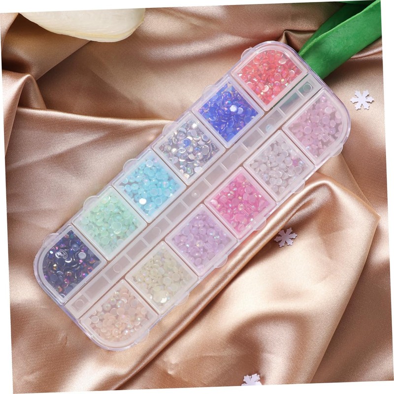 Healvian Acrylic Nail Art Decorations 12 Pack Shiny Nail Art