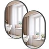 Wiserset 2 Pack Black Oval Mirrors, 20" x 33" Double