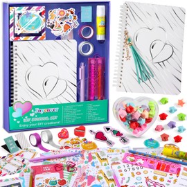 Joycover Joycover Journal Set for Girls Ages 8-12, Valentines Day Gifts for Kids Ages 8 9 10 11 12 13 14 Year Old, Journaling Scrapbook Kit and Diary Stationary Set for Tween Girls, DIY Crafts for Teen Girls