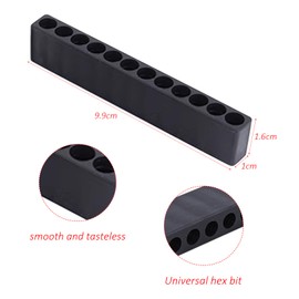 5 Pcs Hex Bit Holder,12 Holes Hex Bit Organiser,Professional Screwdriver Bit Holder,Plastic Drill Bit Storage Strips,Screwdriver Organiser Set,for DIY Enthusiast,Craftsman (Black)