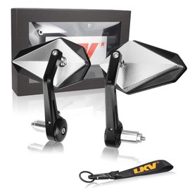LKV Motorcycle Bar End Mirrors 7/8" 22mm - Anti-blue Motorcycle Side Rearview Mirrors 360 Degrees CNC Aluminum Alloy Handlebars Mirror for Kawasaki Yamaha Honda ATV Dirt Bike