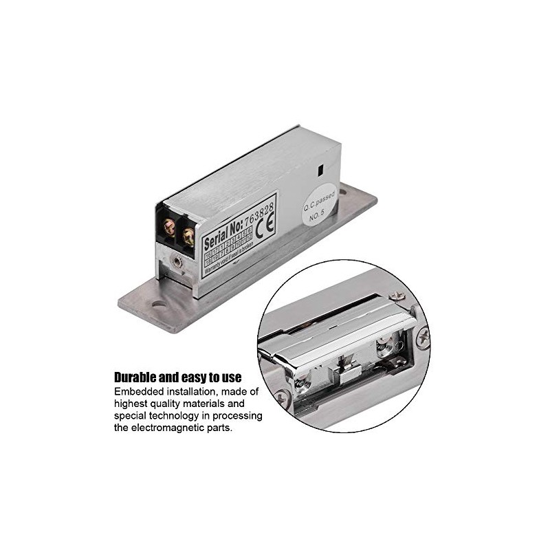 Sonew 12V Adjustable Narrow-Type Electric Strike Door Lock Double Unlock