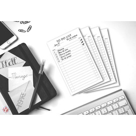 White To-Do List Vertical Index Note Cards, Organize Planner for Grocery list, Priorities, Meals, Tasks, Calendar Appointments, Exercise, Events, Reminders | 3” X 5” Inches Card | 100 Sheets Per Pack