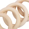 35 PCS 4 Inch Wooden Rings for Crafts, Natural Wood